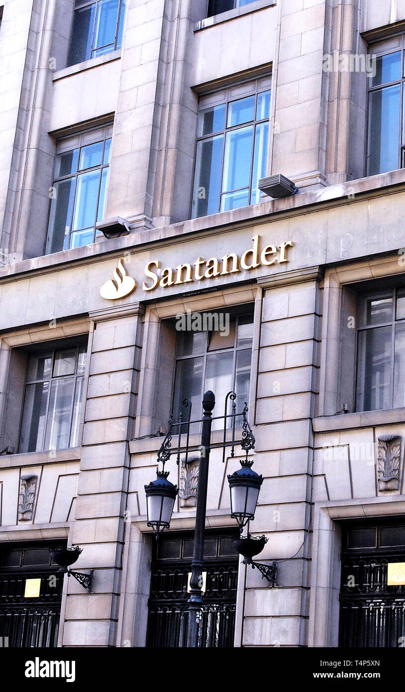 Santander bank, Madrid, Spain Stock Photo