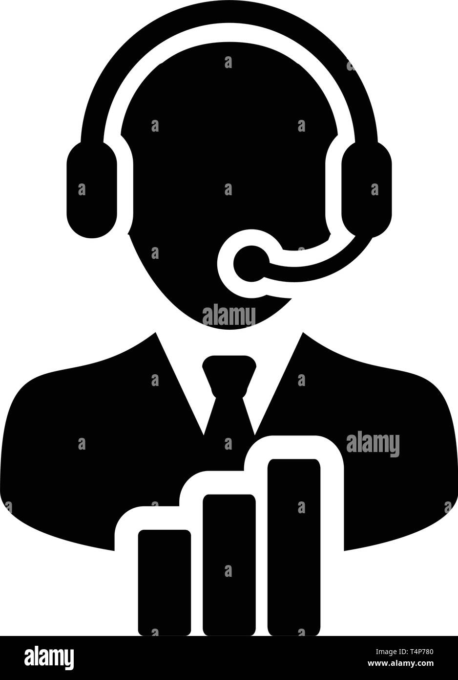 Customer experience icon vector male data support service person ...