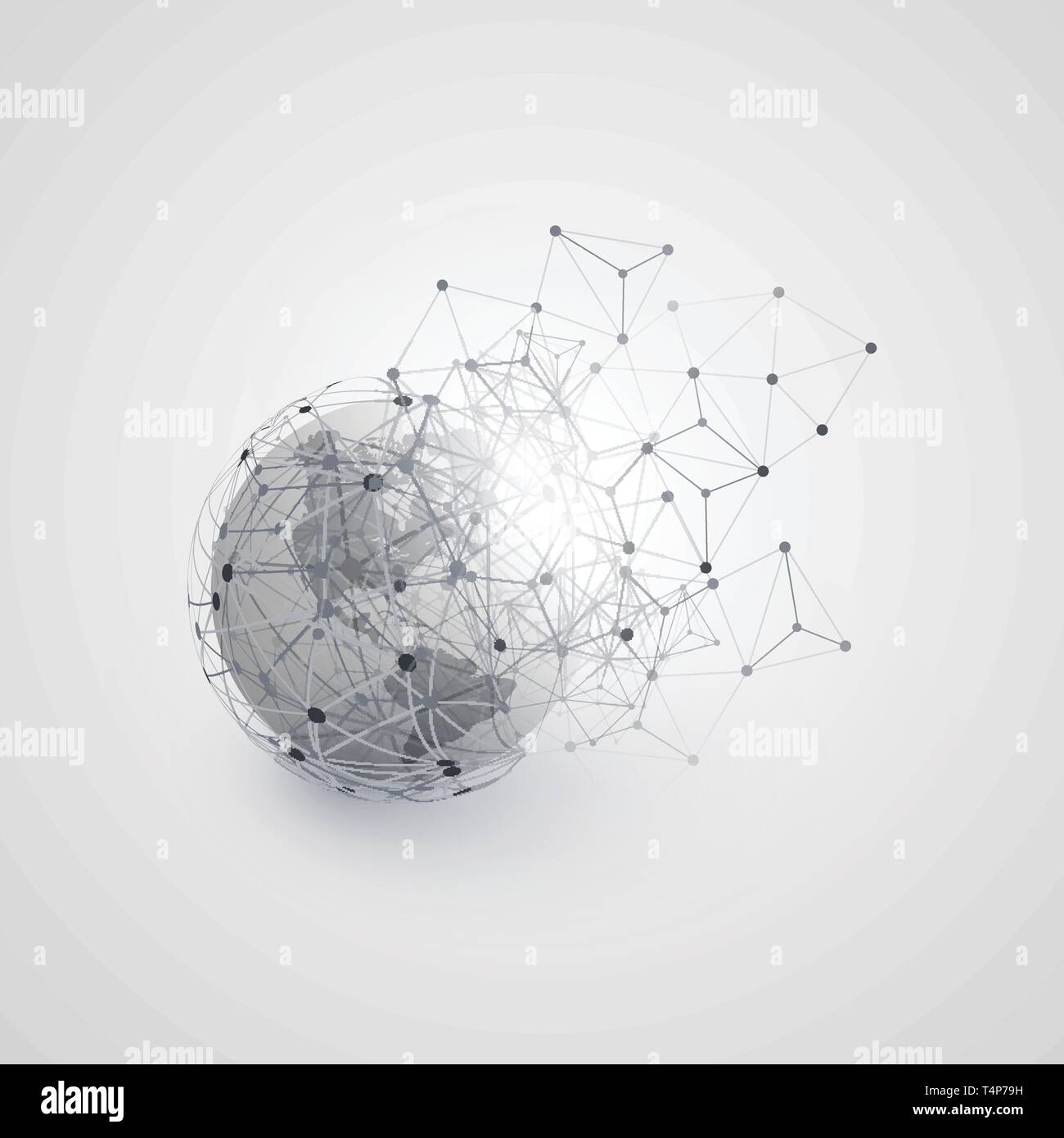 Cloud Computing and Global Networks Concept Design with Earth Globe ...