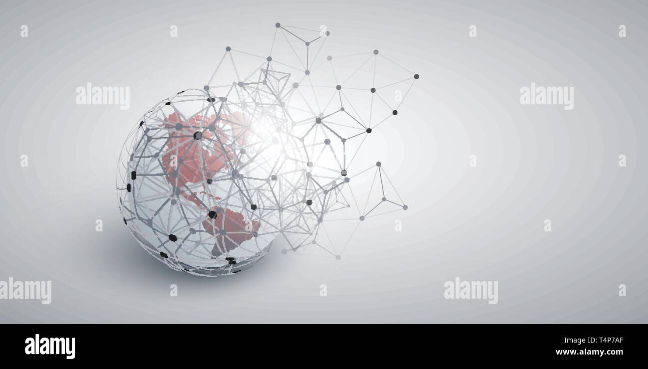 Cloud Computing and Global Networks Concept Design with Earth Globe ...