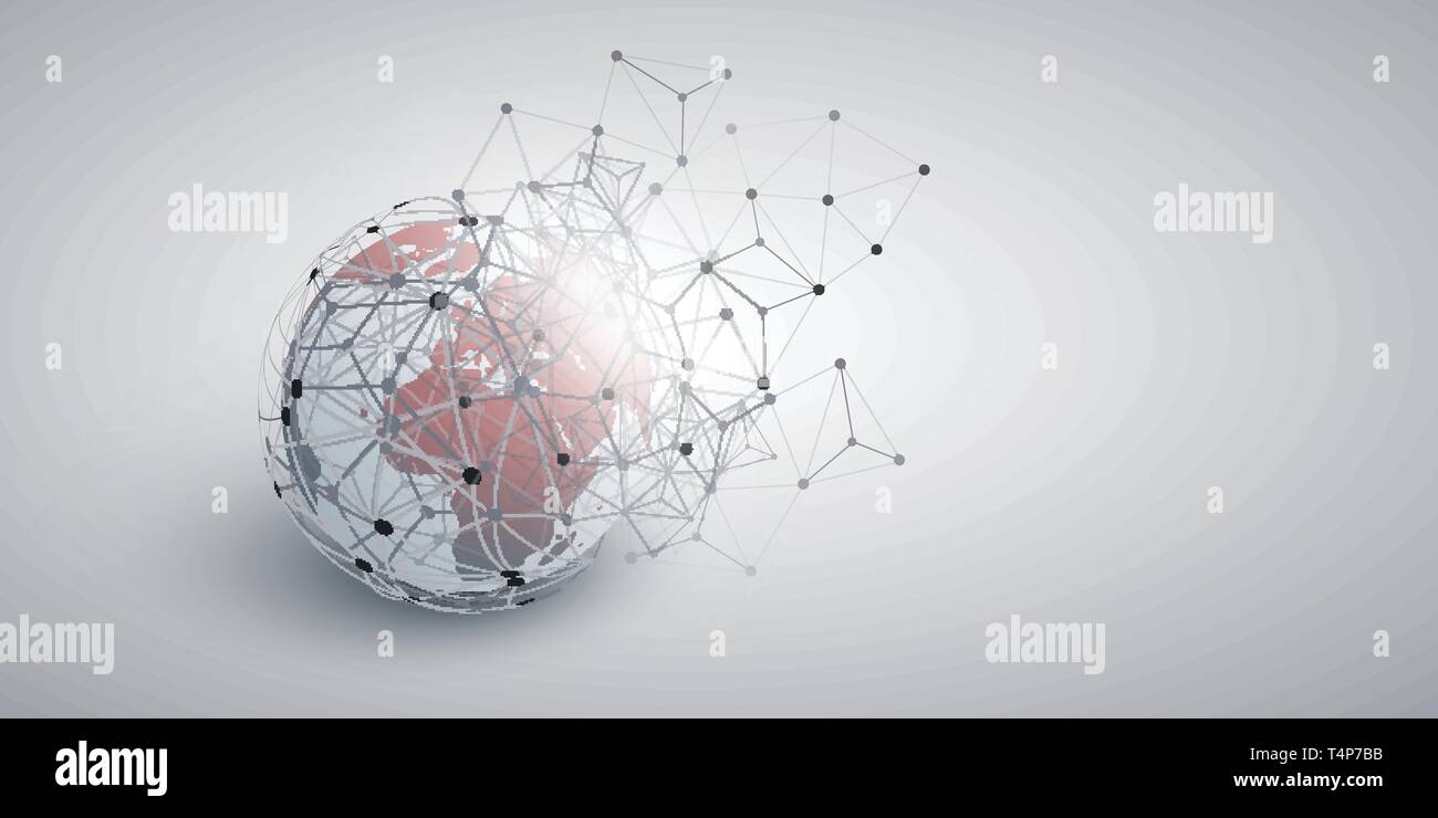 Cloud Computing and Global Networks Concept Design with Earth Globe ...