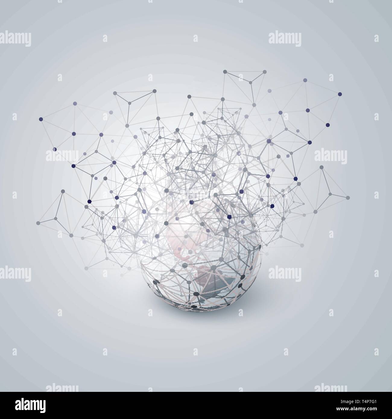 Cloud Computing and Global Networks Concept Design with Earth Globe ...
