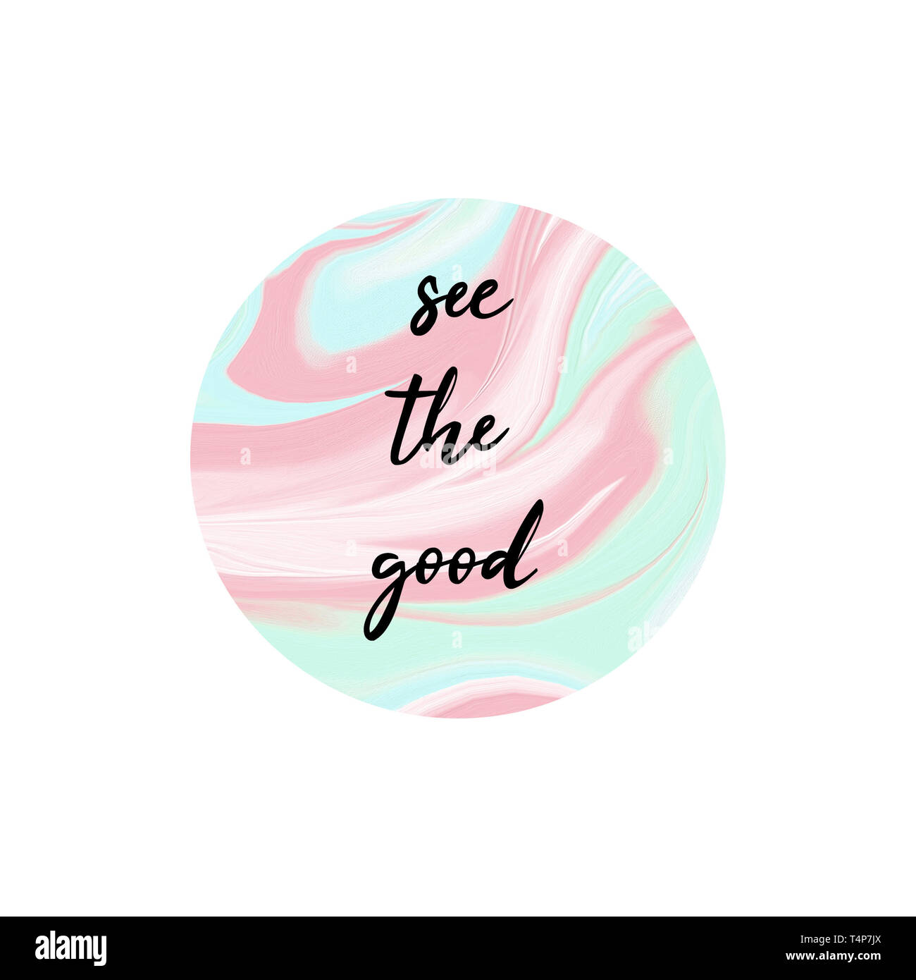 See the good. Motivational quote with holographic background. Stock Photo