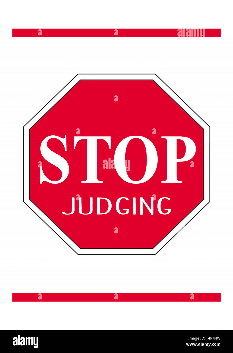 Stop judging sign. Stock Photo