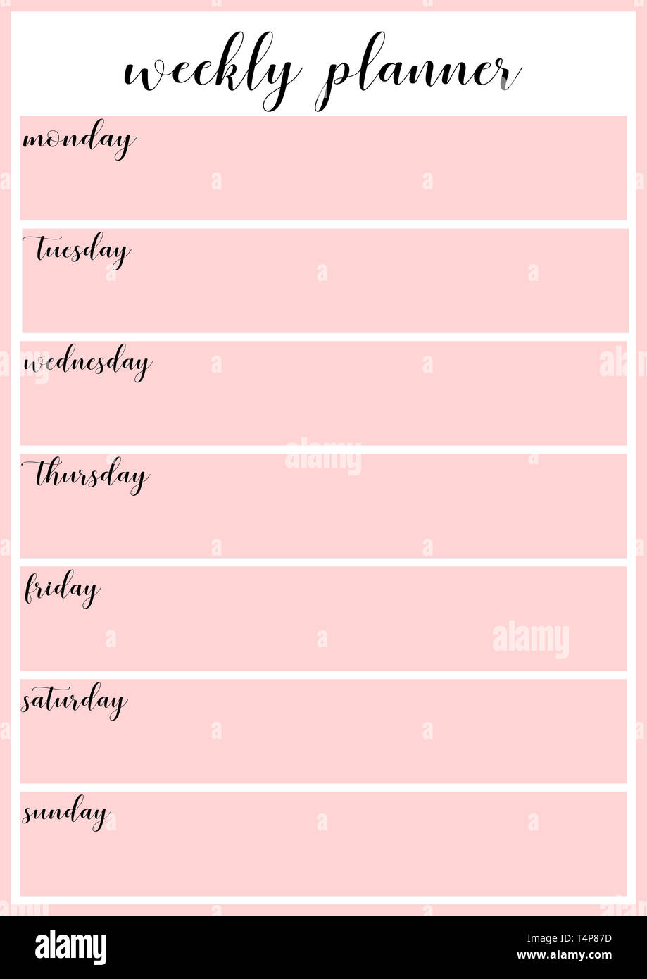 Weekly Schedule Planner Template from c8.alamy.com