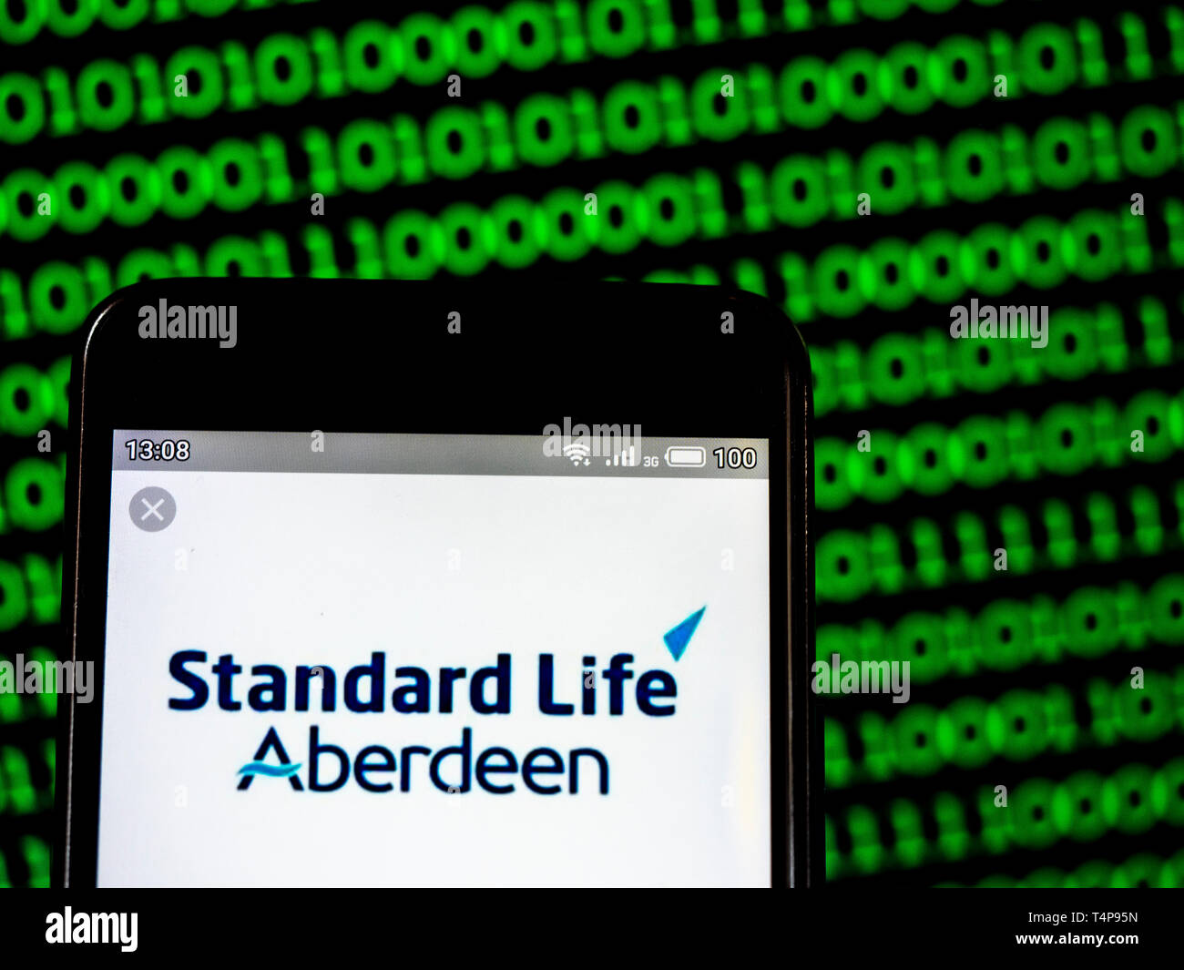 In this photo illustration a Standard Life Aberdeen plc logo seen displayed on a smart phone