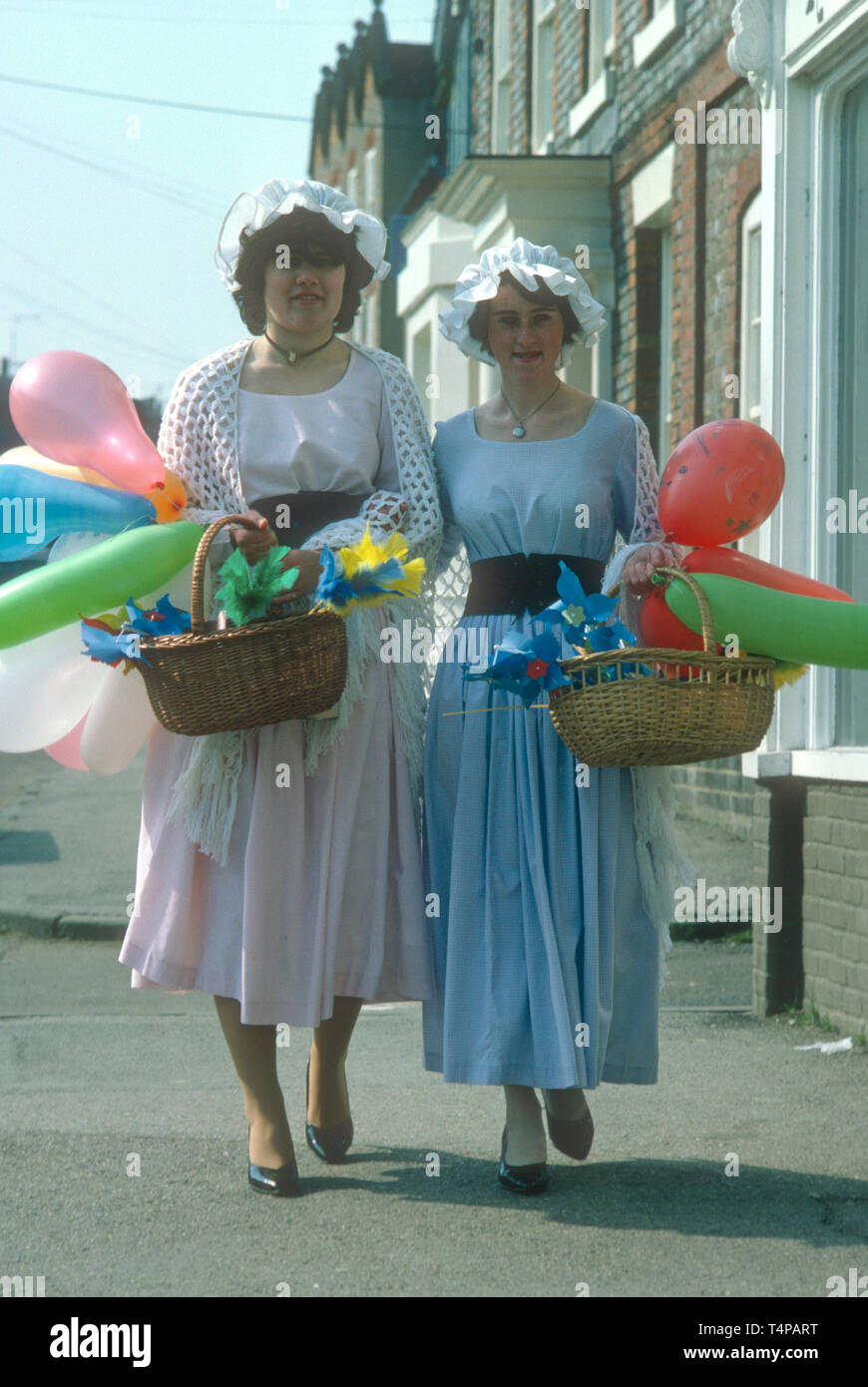 Tutti wenches at Hungerford Hocktide, UK in 1982 Stock Photo