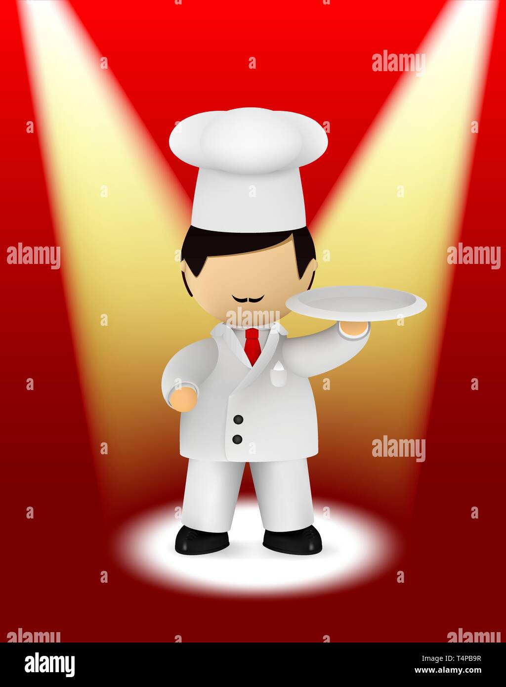 Italian chef holding plate Stock Vector