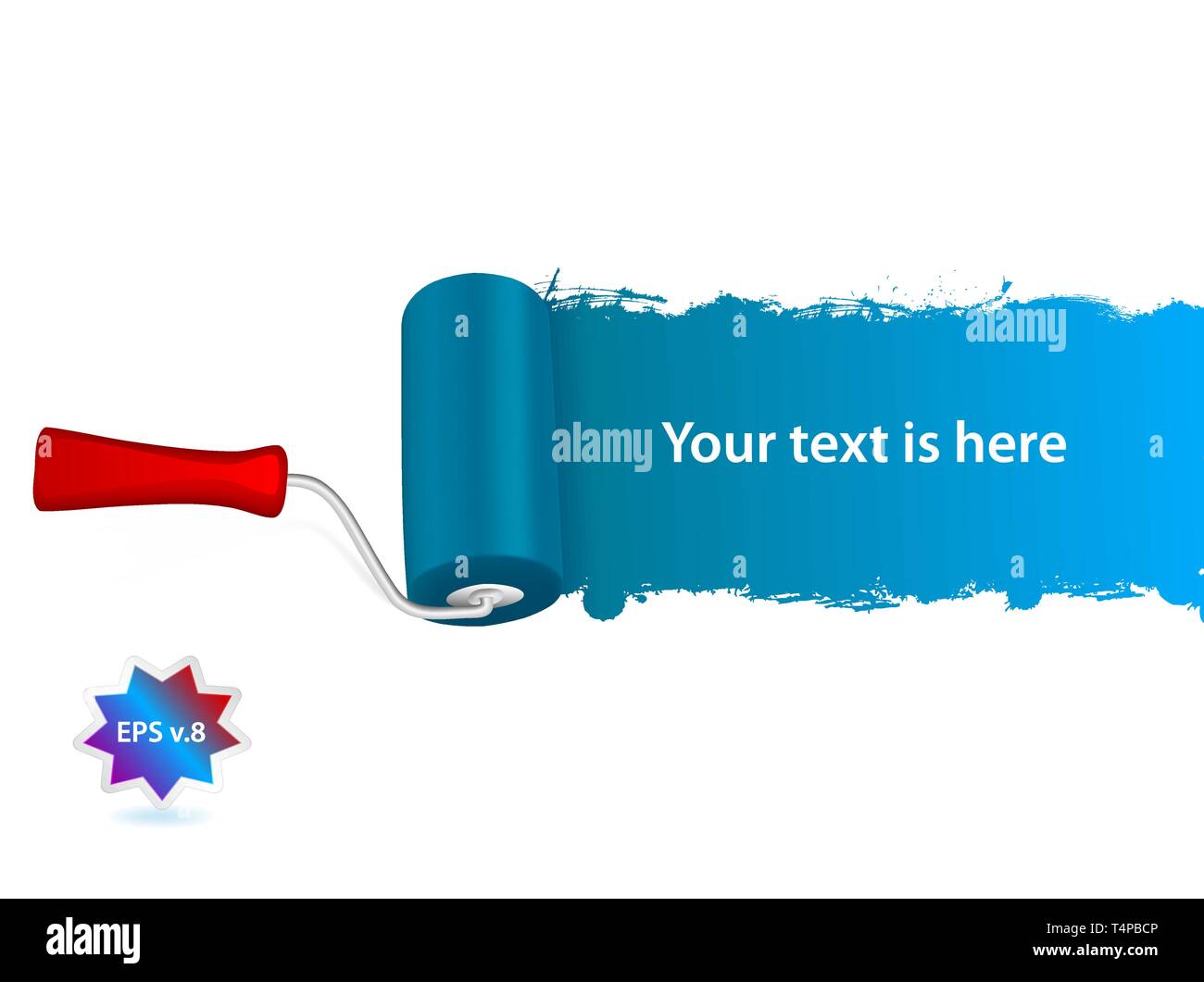 Paint roller with redecorated wall Stock Vector Image & Art Alamy
