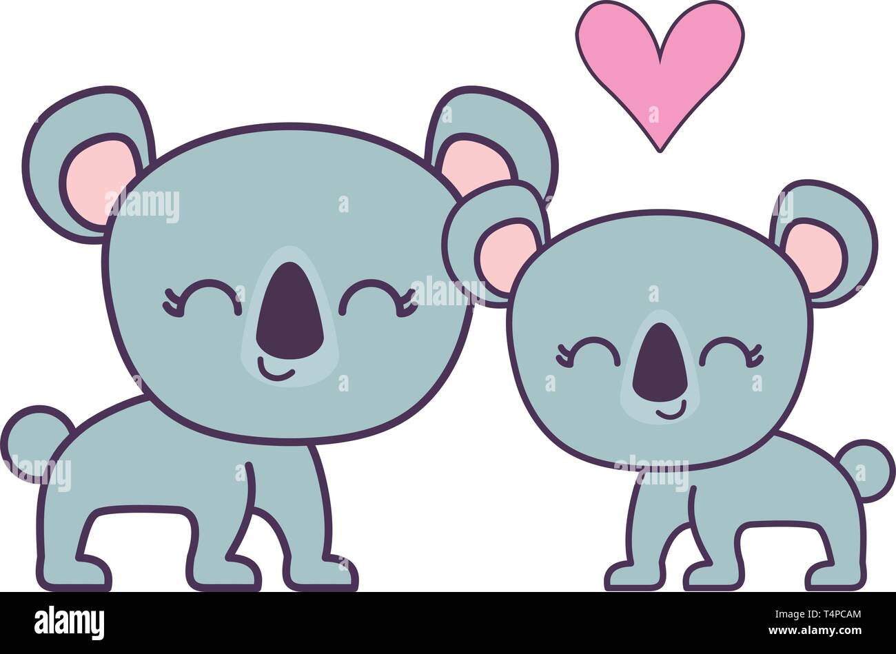 couple of cute koala animal isolated icon vector illustration design ...