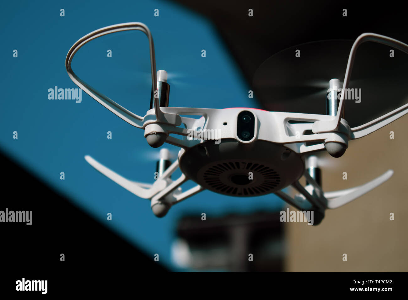 Quadcopter drone in flight Stock Photo Alamy