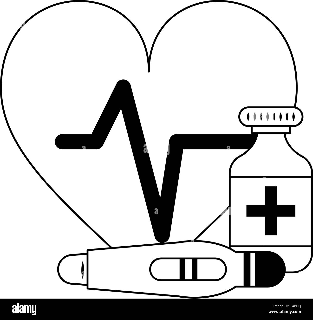 Medical healthcare supplies in black and white Stock Vector Image & Art ...