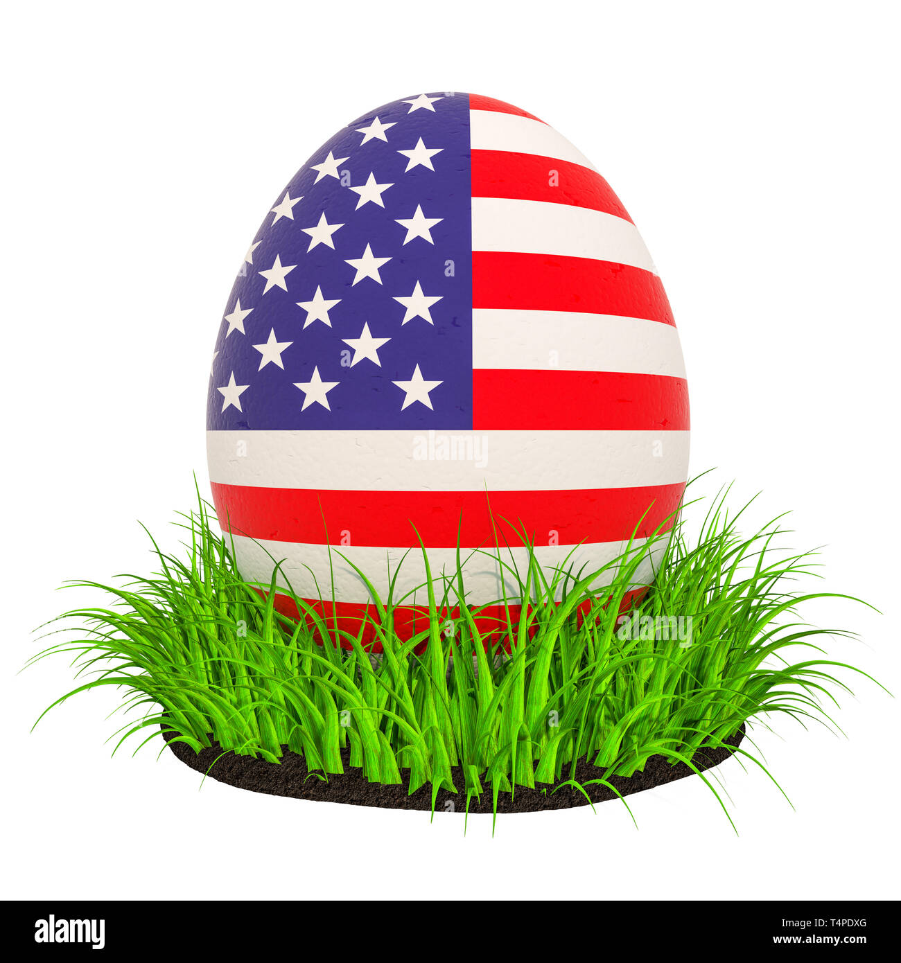 Easter egg with flag of the USA in the green grass, 9D rendering Easter egg with flag of the USA in the green grass, 9D rendering
