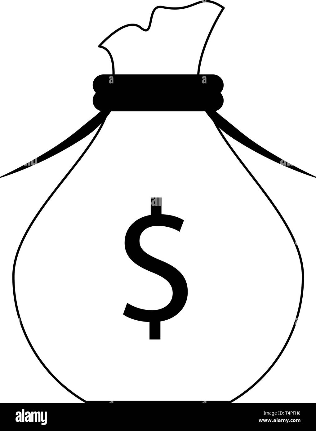 Money bag payment isolated in black and white Stock Vector Image & Art ...