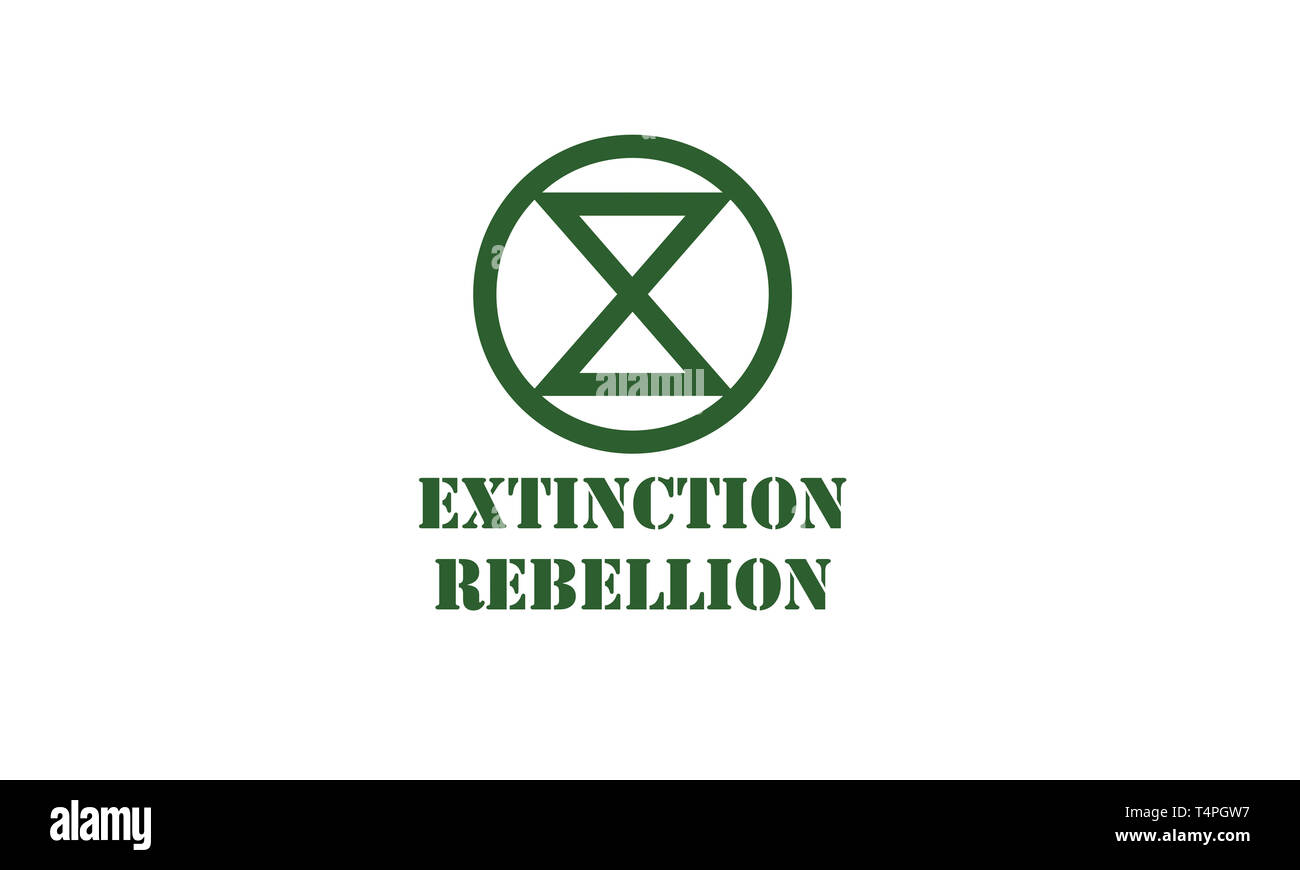 Extinction Symbol, concept illustration Extinction Rebellion moment Stock Photo