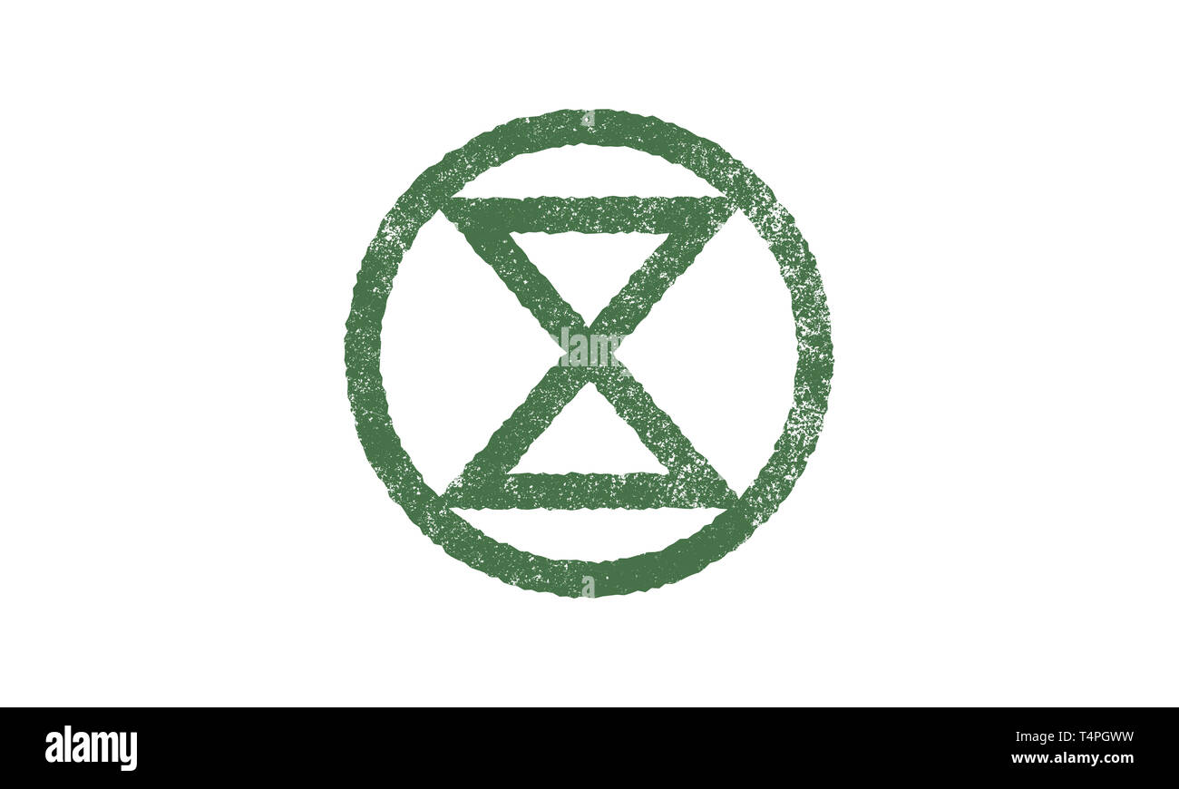 Extinction Symbol, concept illustration Extinction Rebellion moment Stock Photo