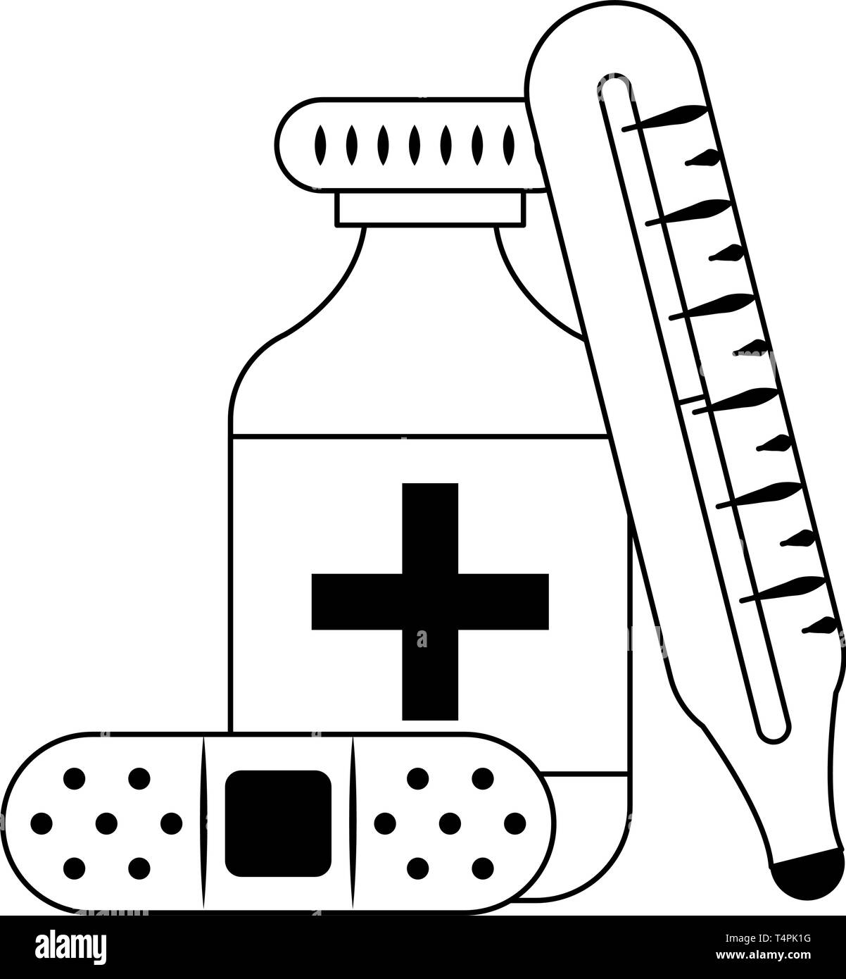 Medical healthcare supplies in black and white Stock Vector Image & Art ...