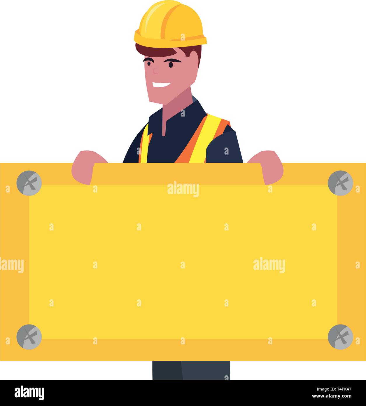 construction worker board vector illustration design image Stock Vector