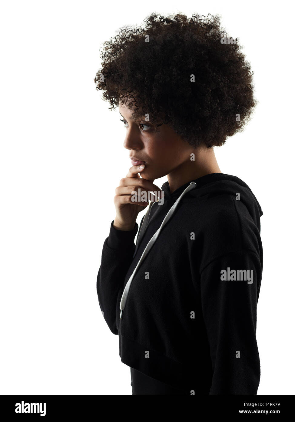 https://c8.alamy.com/comp/T4PK79/one-mixed-race-african-young-teenager-girl-woman-thinking-in-studio-shadow-silhouette-isolated-on-white-background-T4PK79.jpg