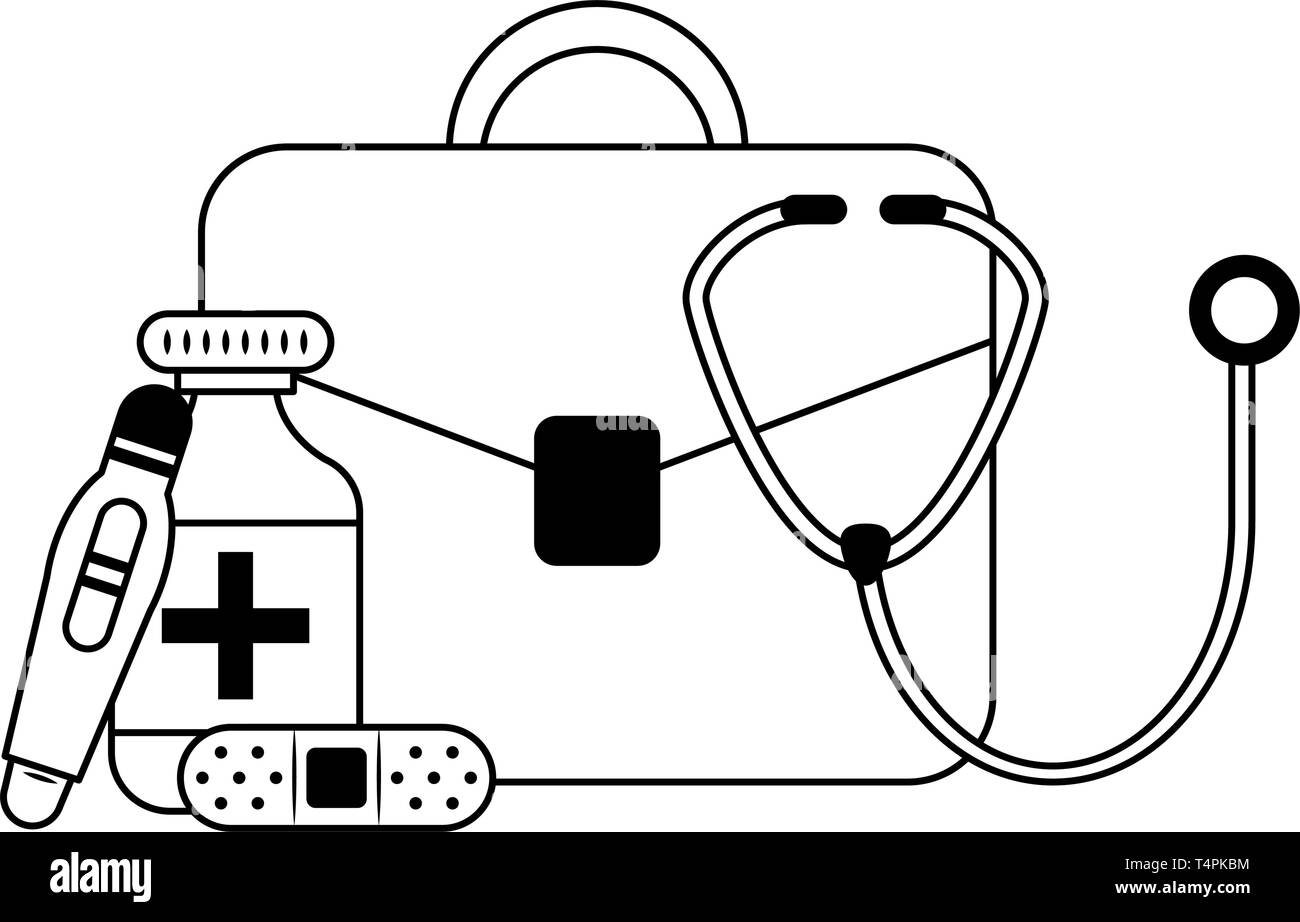 business medical supplies in black and white Stock Vector Image & Art