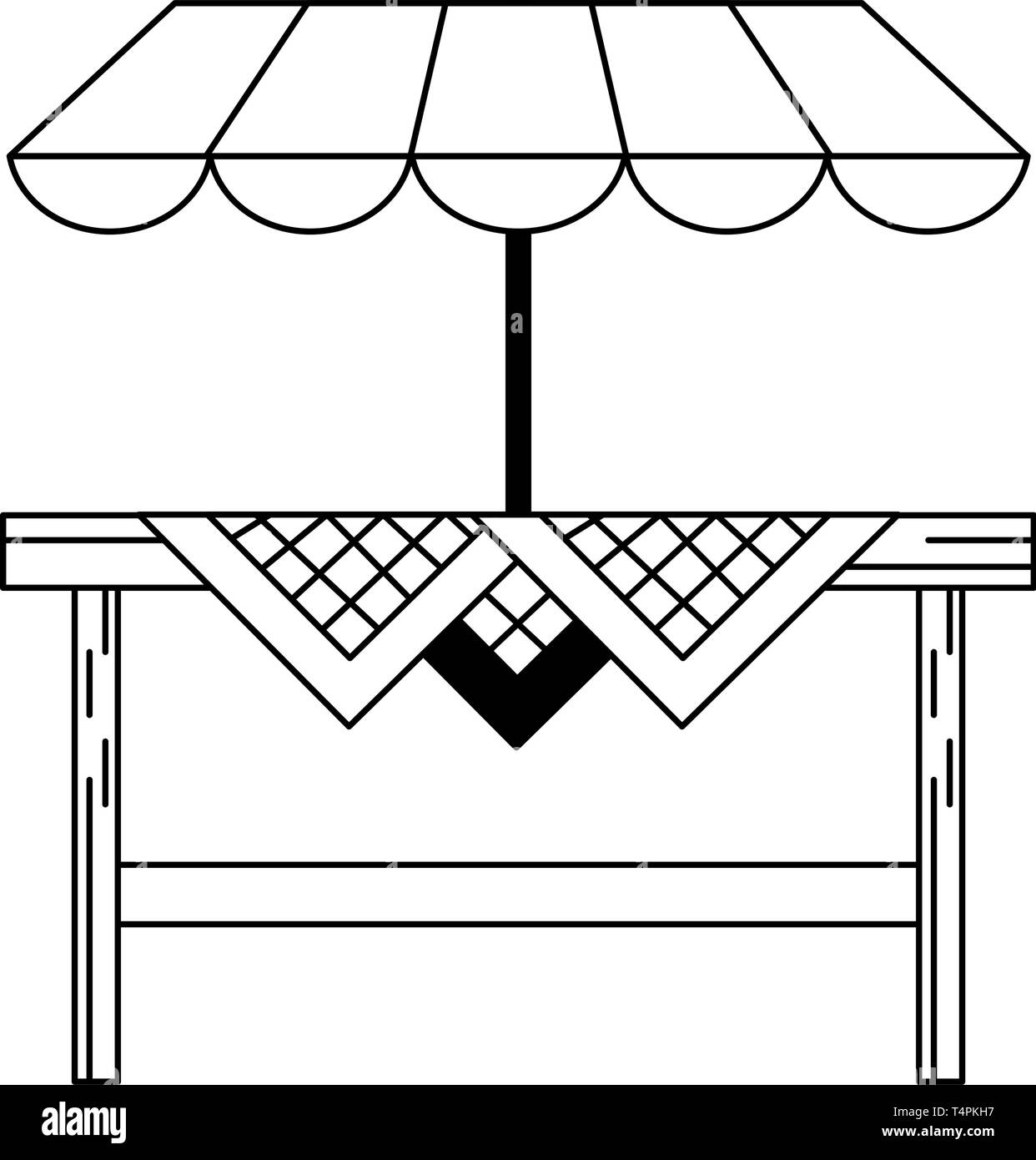 White picnic table symbol icon Black and White Stock Photos & Images ...