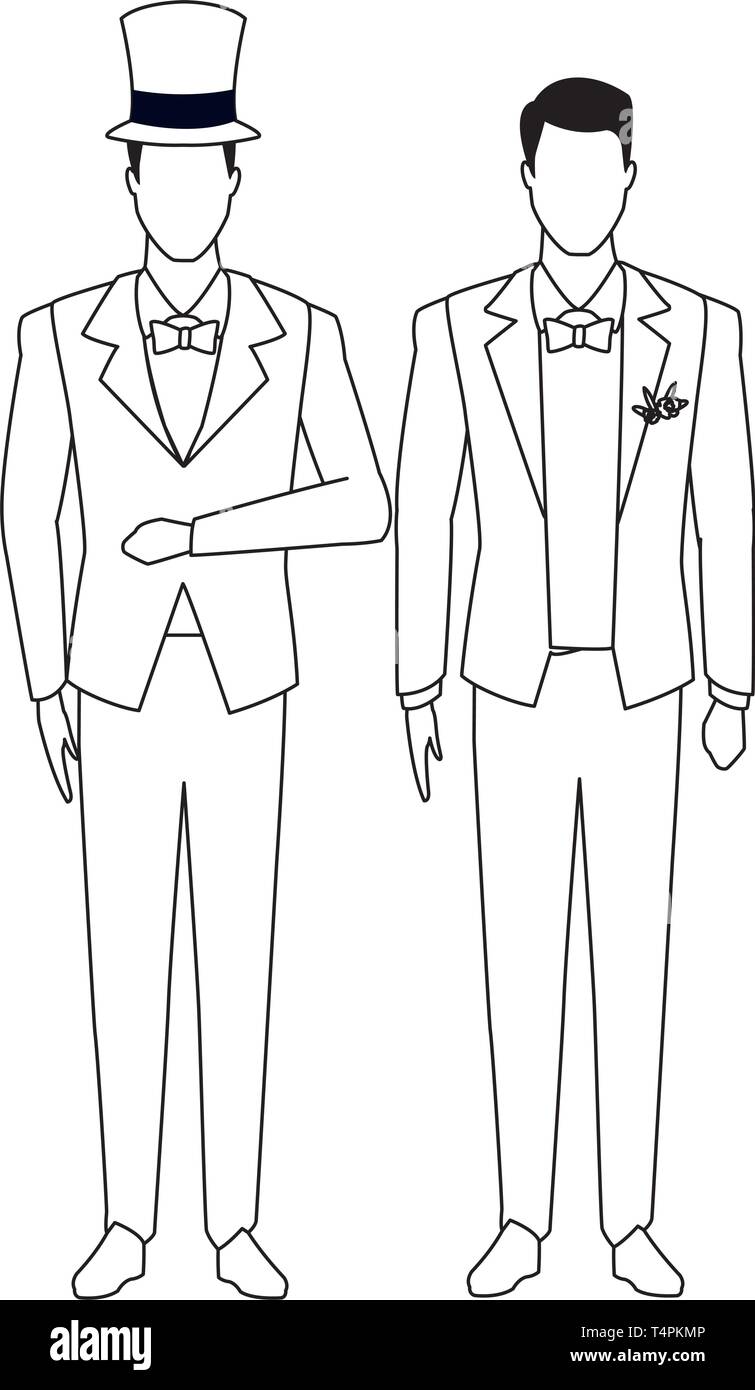 men wearing tuxedo black and white Stock Vector Image &amp; Art - Alamy