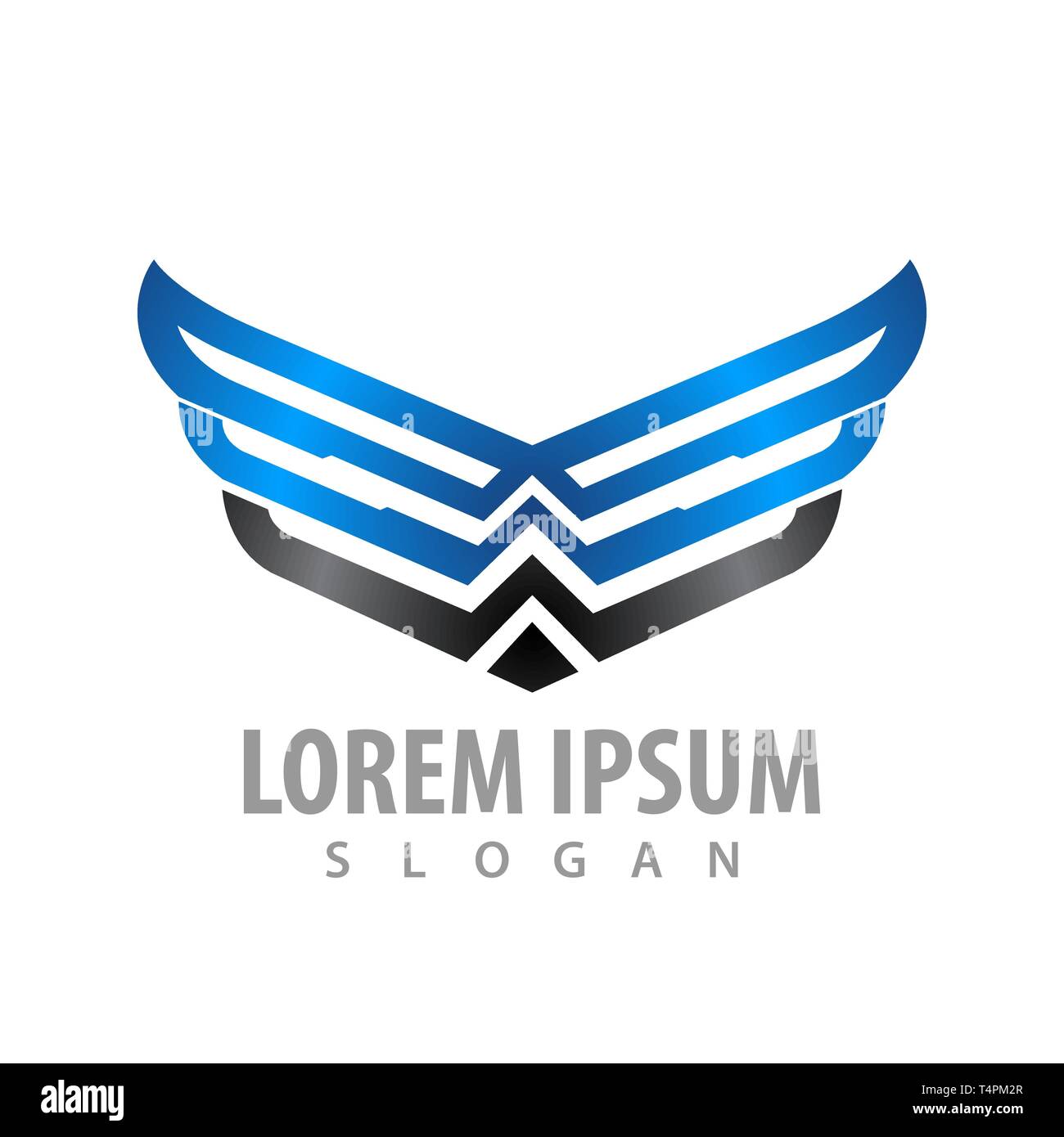 Shiny wing line concept design. Symbol graphic template element Stock Vector
