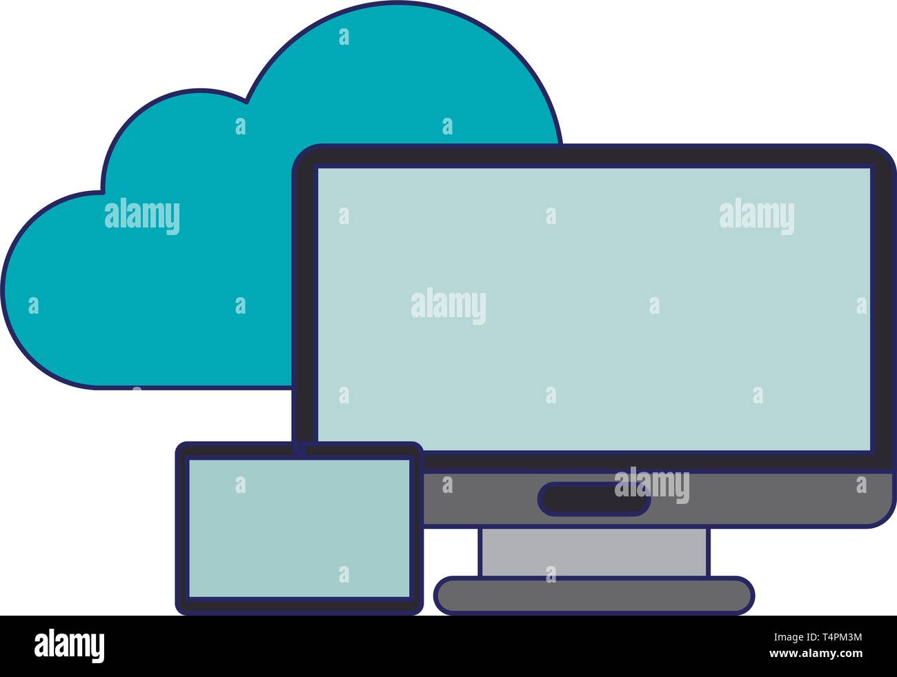 Cloud computing technology blue lines Stock Vector Image & Art - Alamy