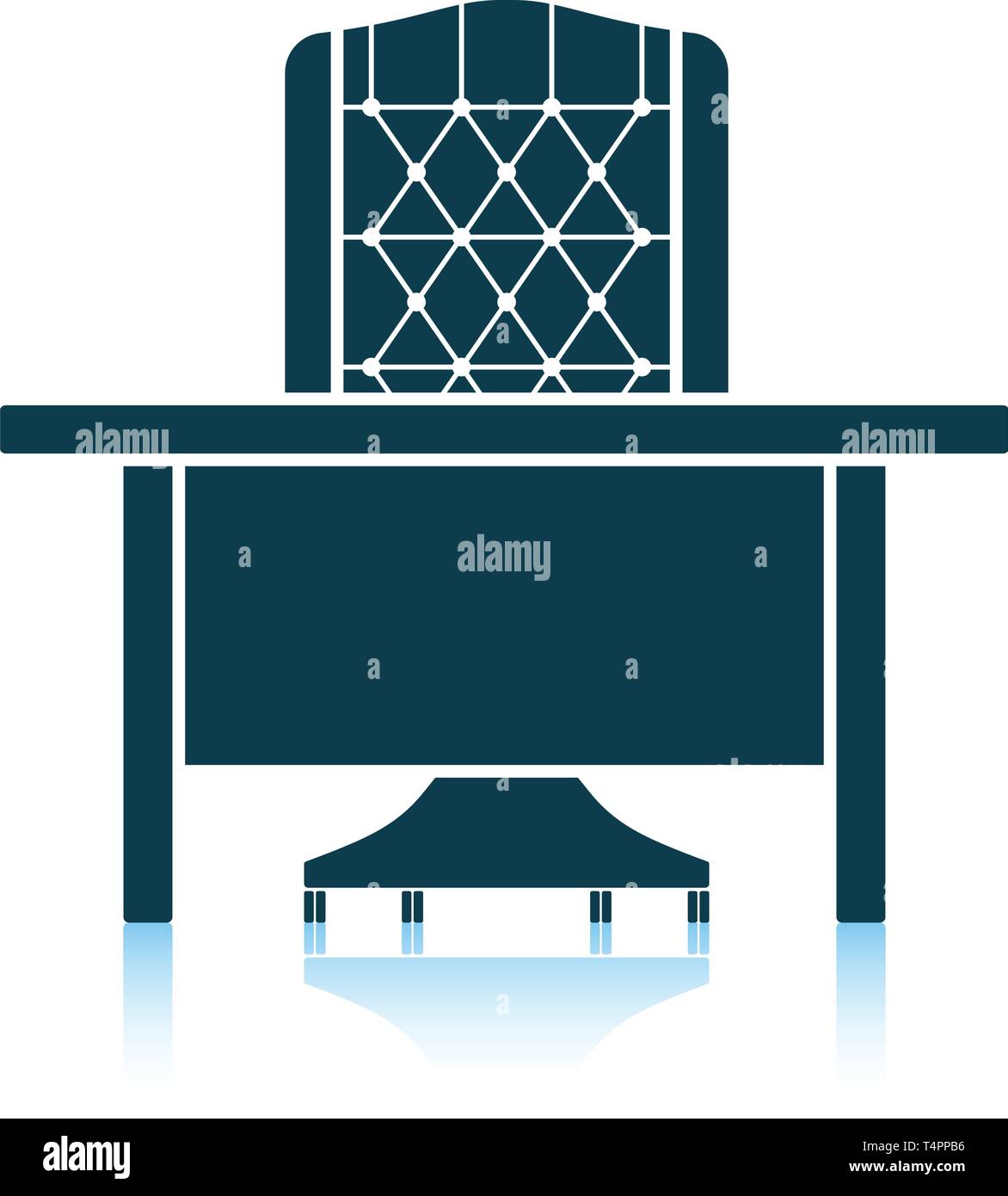 Table and armchair icon. Shadow reflection design. Vector illustration