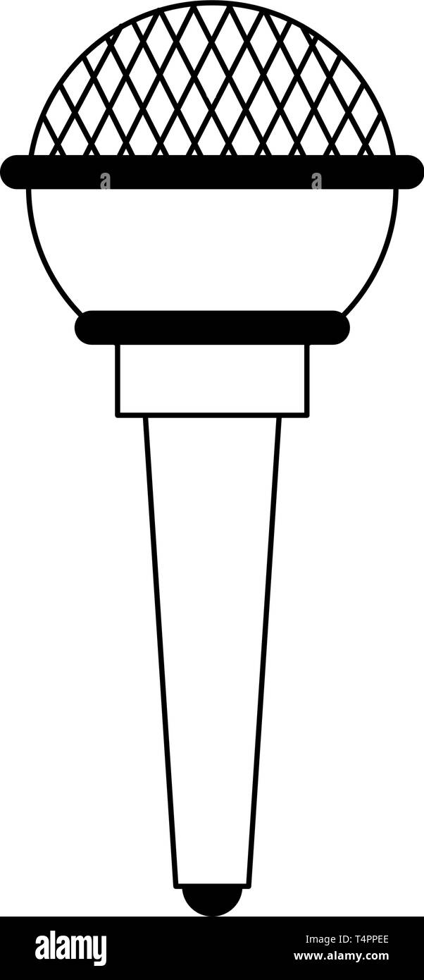 Modern microphone device isolated in black and white Stock Vector Image ...