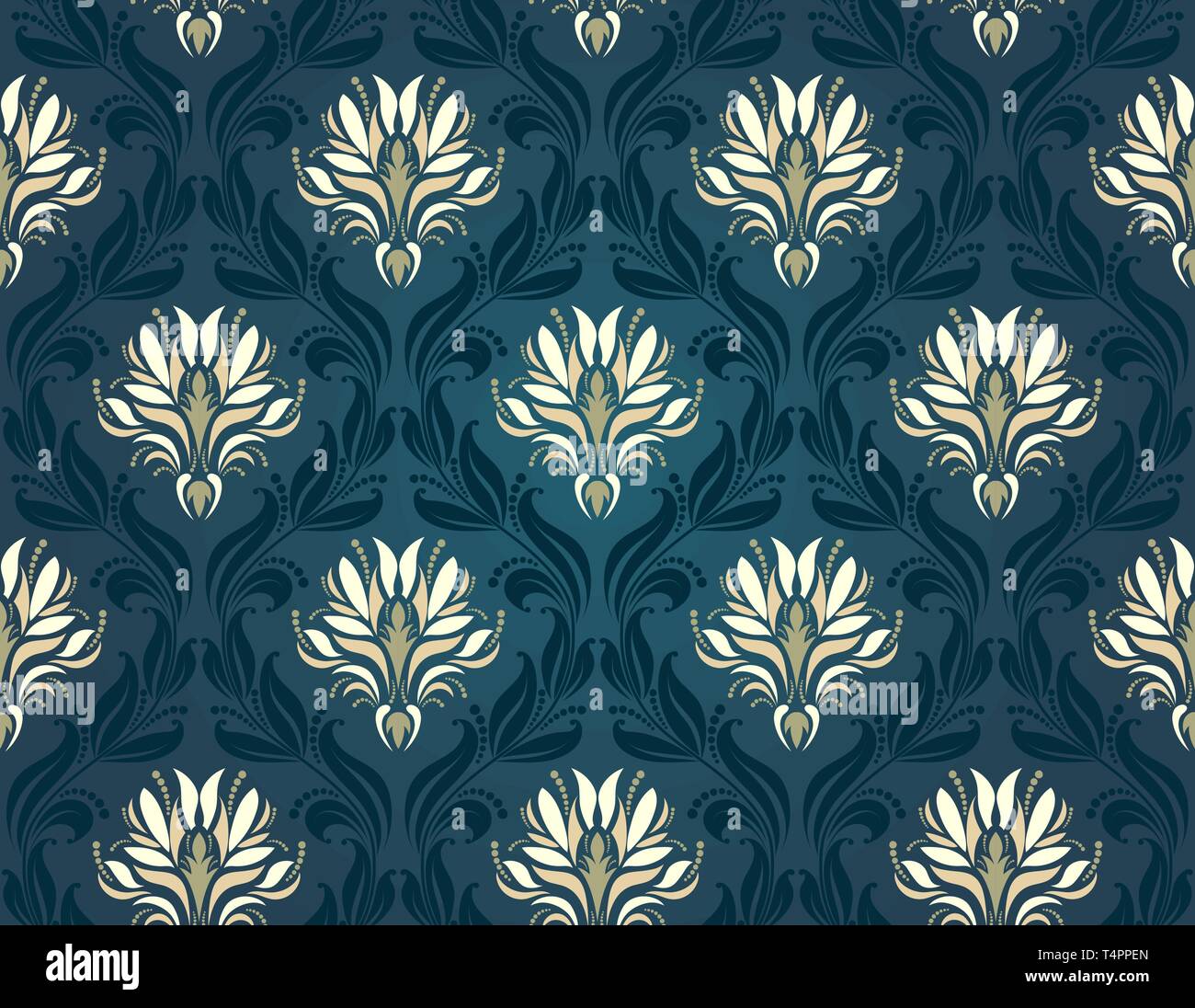 Damask Seamless Pattern. Elegant Design in Royal Baroque Style Background  Texture. Floral and Swirl Element. Ideal for Textile Print and   Stock Vector Image & Art - Alamy