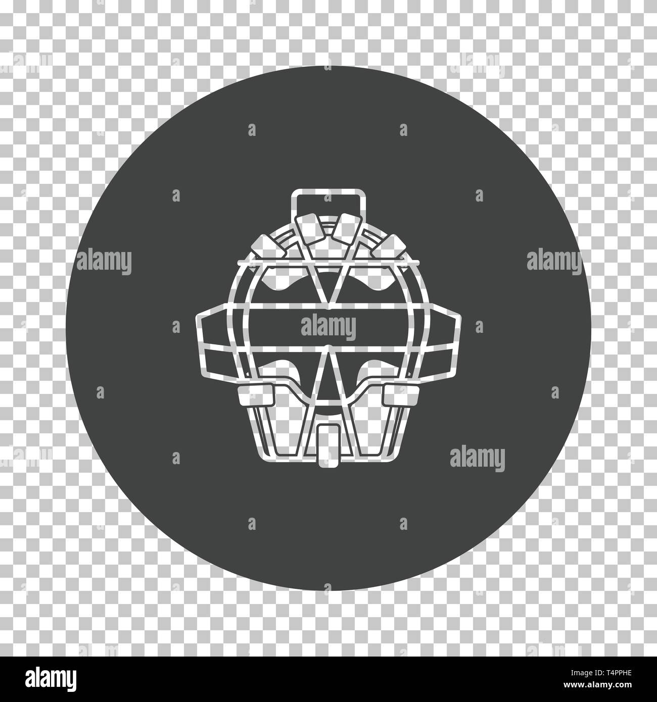 Baseball face protector icon. Subtract stencil design on tranparency grid. Vector illustration. Stock Vector