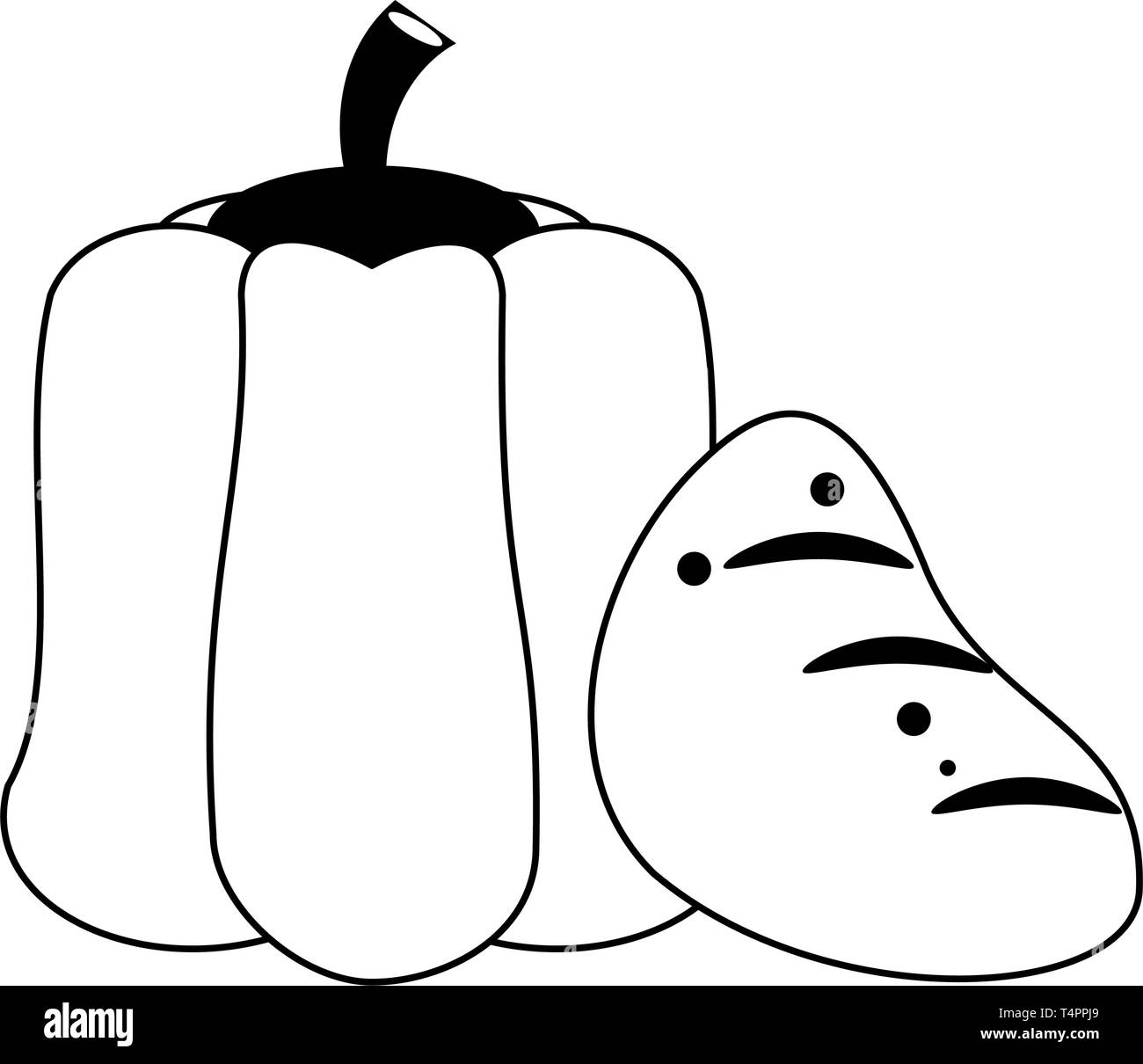 Vegetables healthy food in black and white Stock Vector Image & Art - Alamy