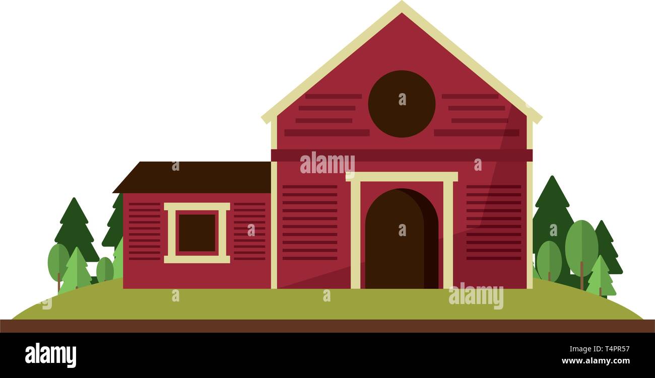 Farm house in nature scenery isolated Stock Vector Image & Art - Alamy