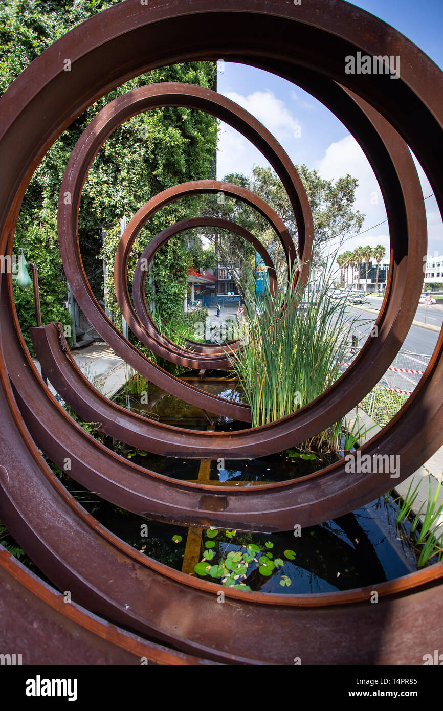 Johannesburg, South Africa, 22nd March 2019 Spiral sculpture made