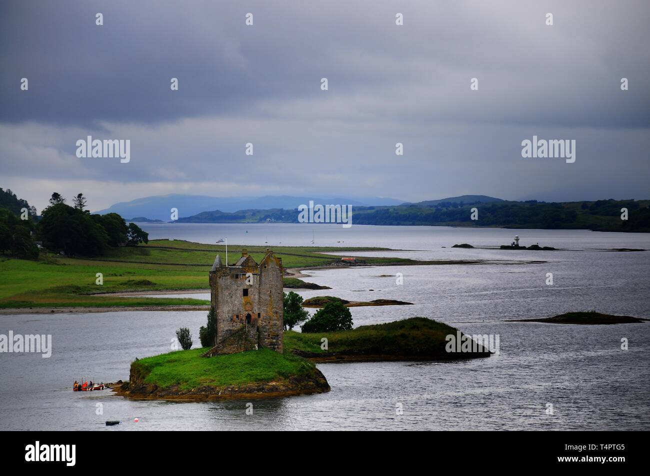 Castle Stalker, Loch Linnhe, Argyll and Bute, Highlands, Scotland, UK, United Kingdom, Europe Stock Photo