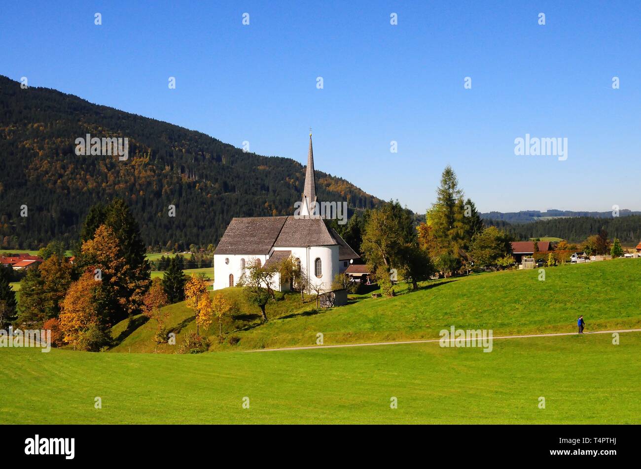 Pilgrimage church Heilig Blut, Unterammergau, Upper Bavaria, Germany, Europe Stock Photo