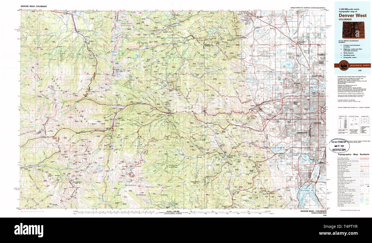 Denver map historical hires stock photography and images Alamy