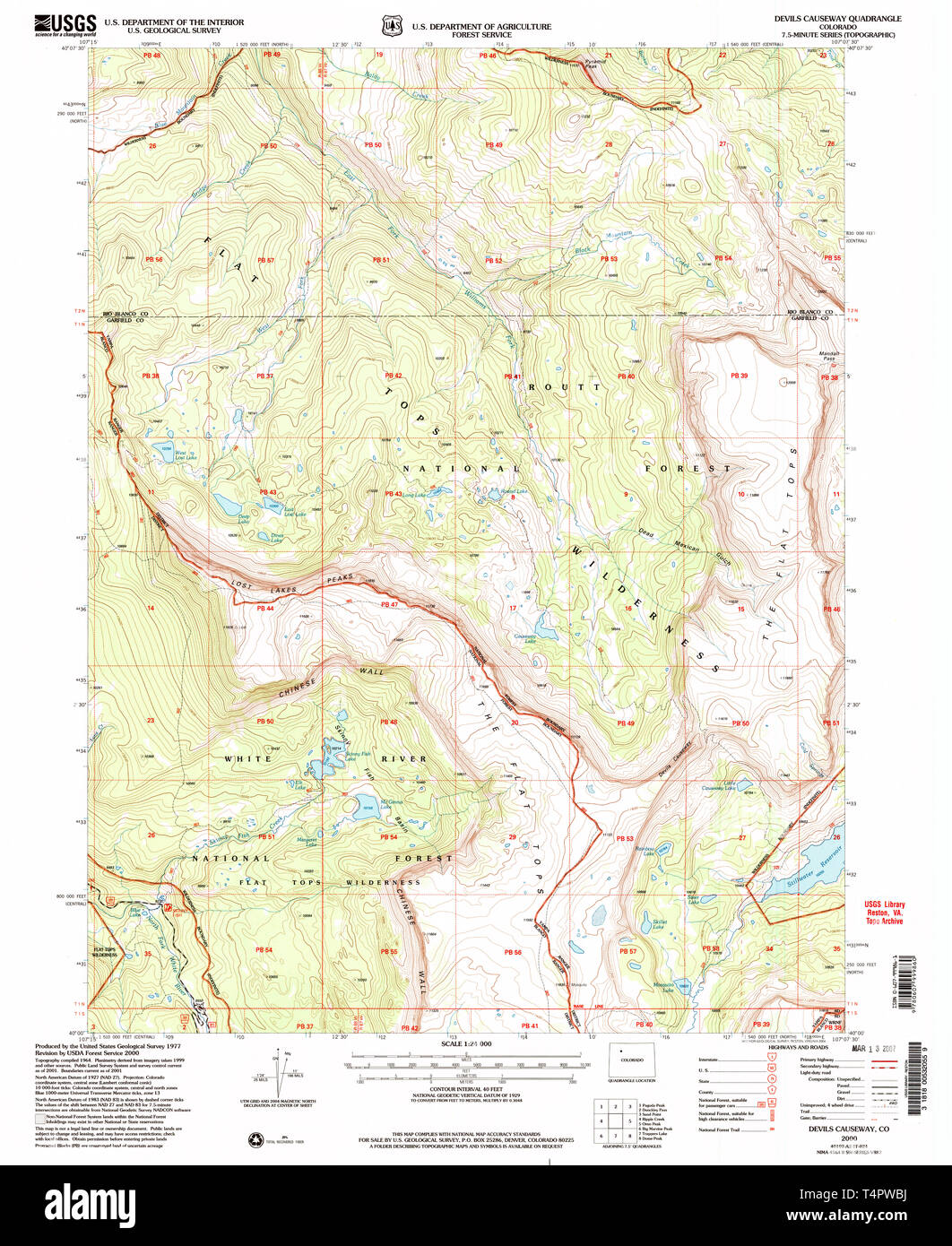 USGS TOPO Map Colorado CO Devils Causeway 232809 2000 24000 Restoration Stock Photo