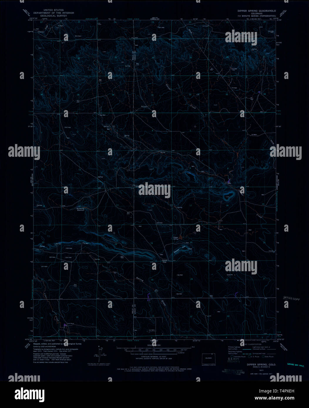 USGS TOPO Map Colorado CO Dipper - Usgs Topo Map Colorado Co Dipper Spring 400555 1977 24000 Inverted Restoration T4PXEH 