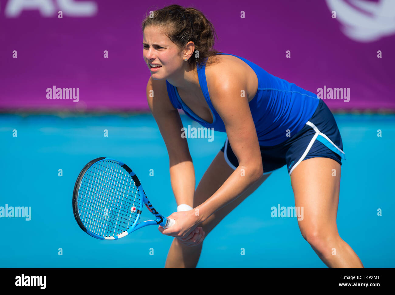 DOHA, QATAR - FEBRUARY 12 : Julia Goerges of Germany at the 2018 Qatar  Total Open WTA Premier tennis tournament Stock Photo - Alamy