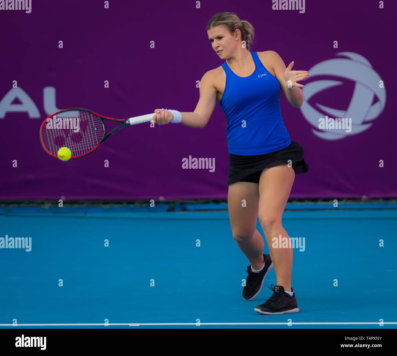 DOHA, QATAR - FEBRUARY 10 : Jana Fett of Croatia at the 2018 Qatar Total  Open WTA Premier tennis tournament Stock Photo - Alamy