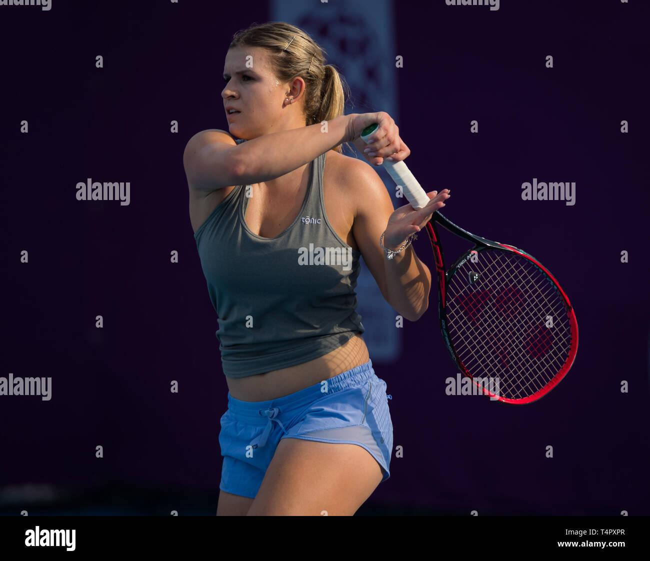 DOHA, QATAR - FEBRUARY 9 : Jana Fett of Croatia at the 2018 Qatar Total  Open WTA Premier tennis tournament Stock Photo - Alamy