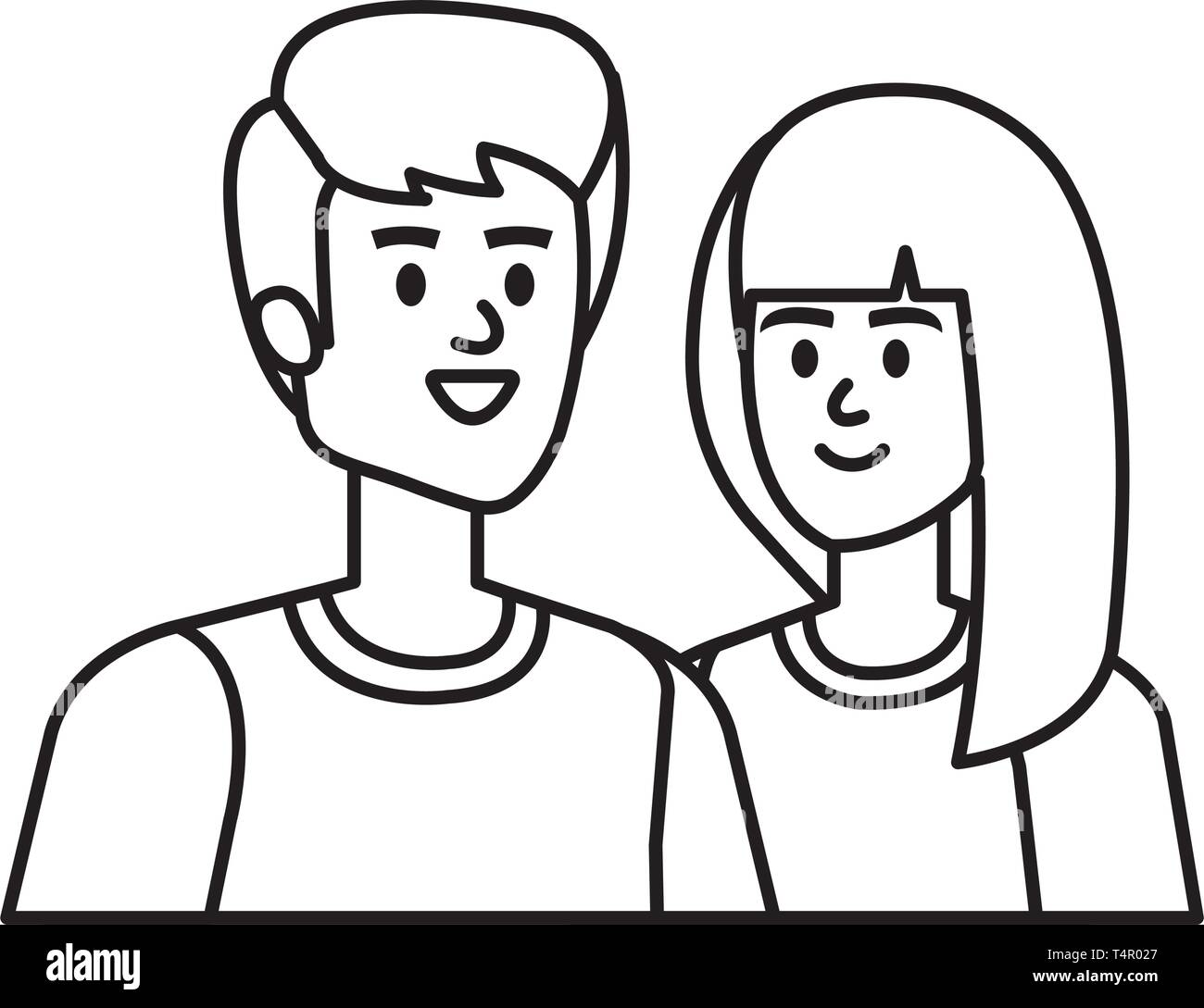 young couple avatars characters Stock Vector Image & Art - Alamy