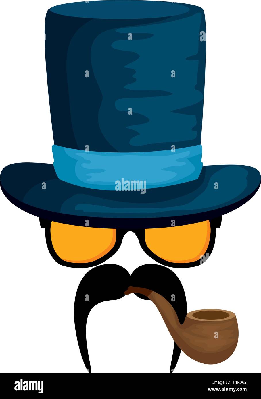 eyeglasses and mustache with tophat hipster style Stock Vector Image ...