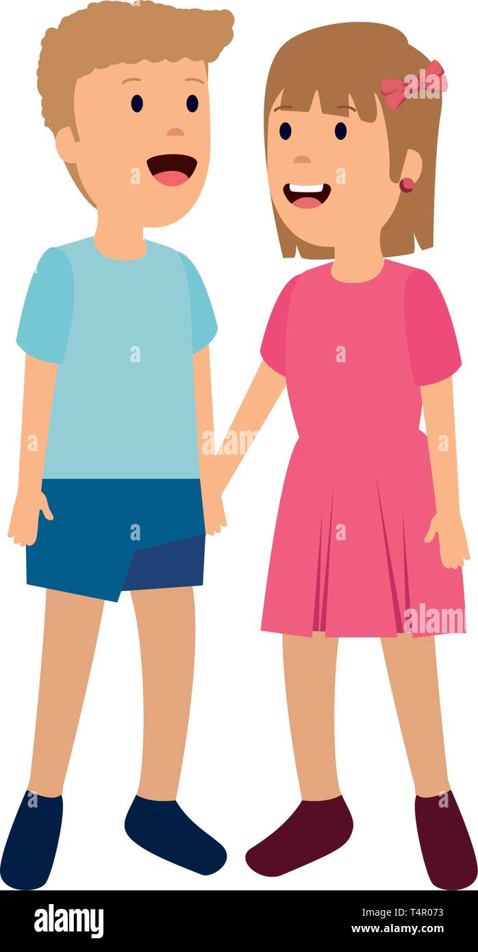 little kids couple characters Stock Vector Image & Art - Alamy