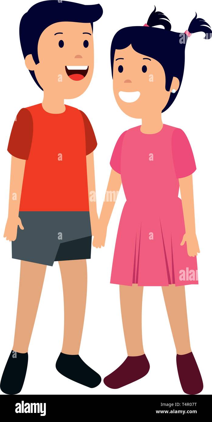 little kids couple characters Stock Vector Image & Art - Alamy