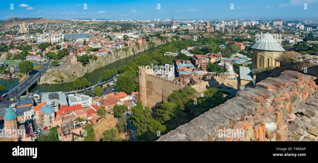 View of Tbilisi from Maricela fortress, Georgia Stock Photo