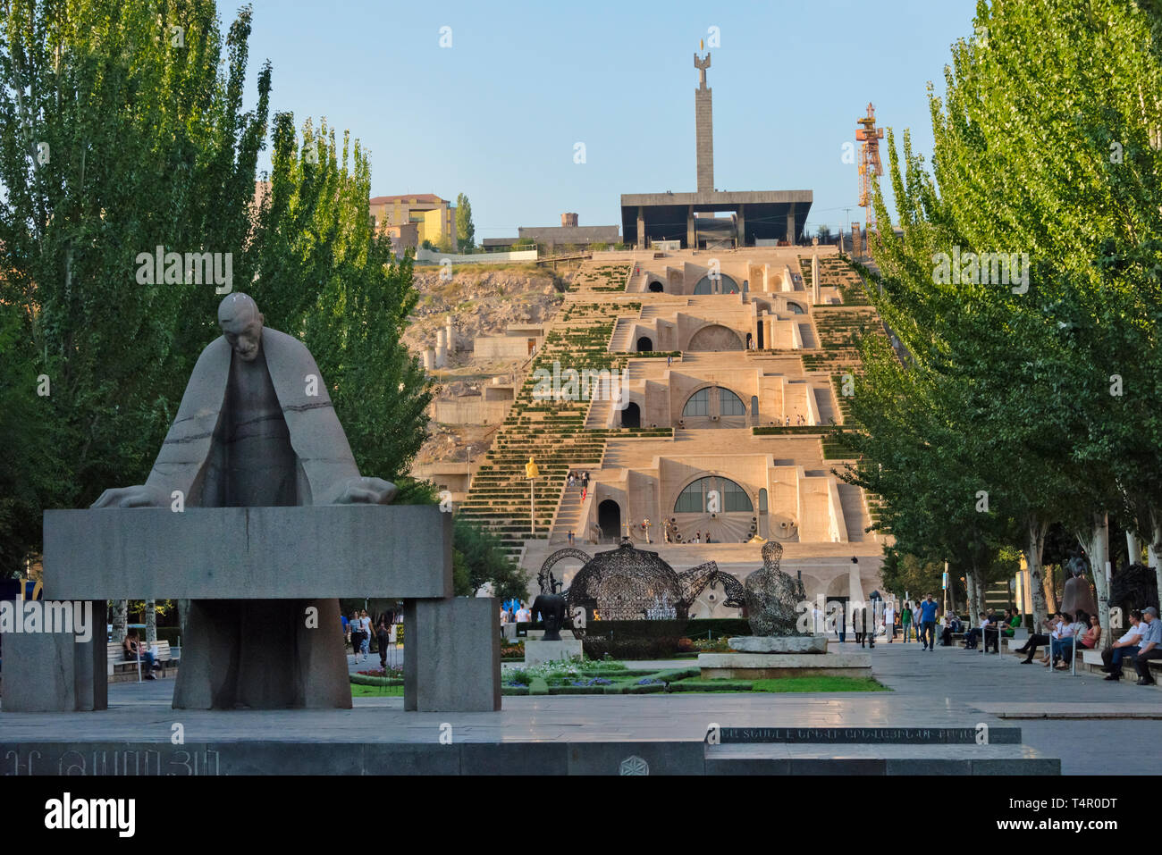 Monument to Alexander Tamanian in Cafesjian Center for the Arts, the Sculpture Park in front of the Cascade, Yerevan, Armenia Stock Photo