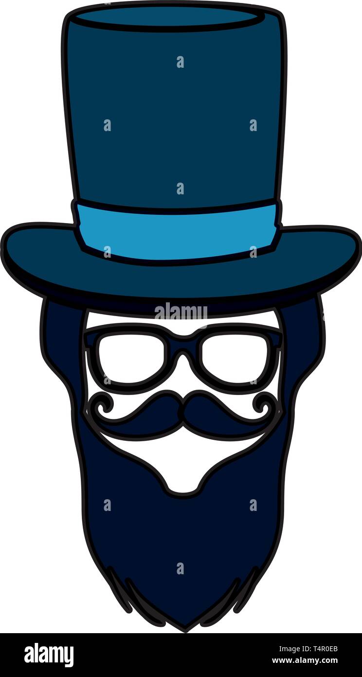 male face with tophat hipster style Stock Vector Image & Art - Alamy